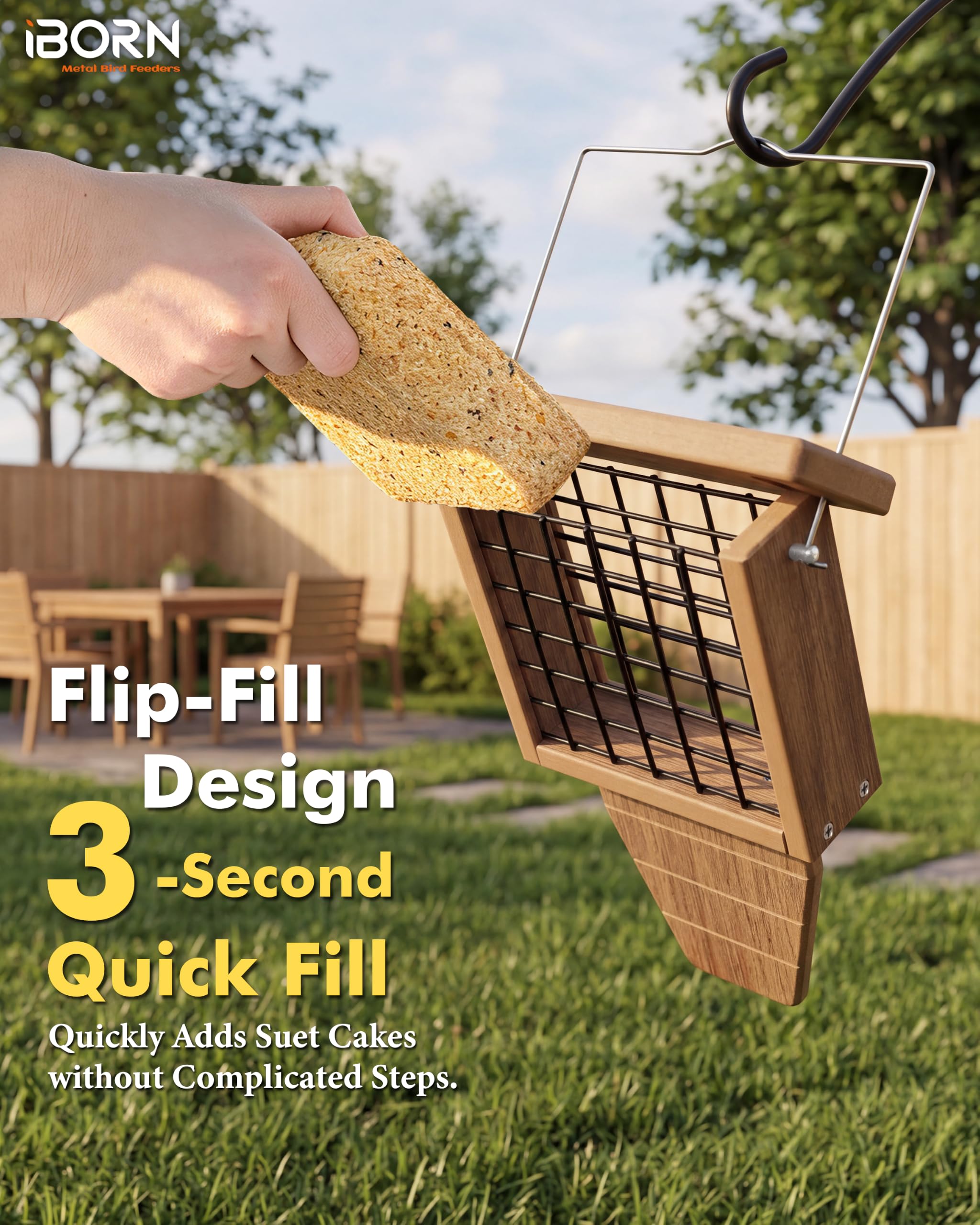 Suet Bird Feeder - Woodpecker Friendly -8
