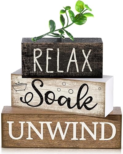 Miniatura 42 de 4 piezas de decoración de mesa de madera de granja, decoración de bandeja escalonada para decoración rústica retro de madera en forma de casa,