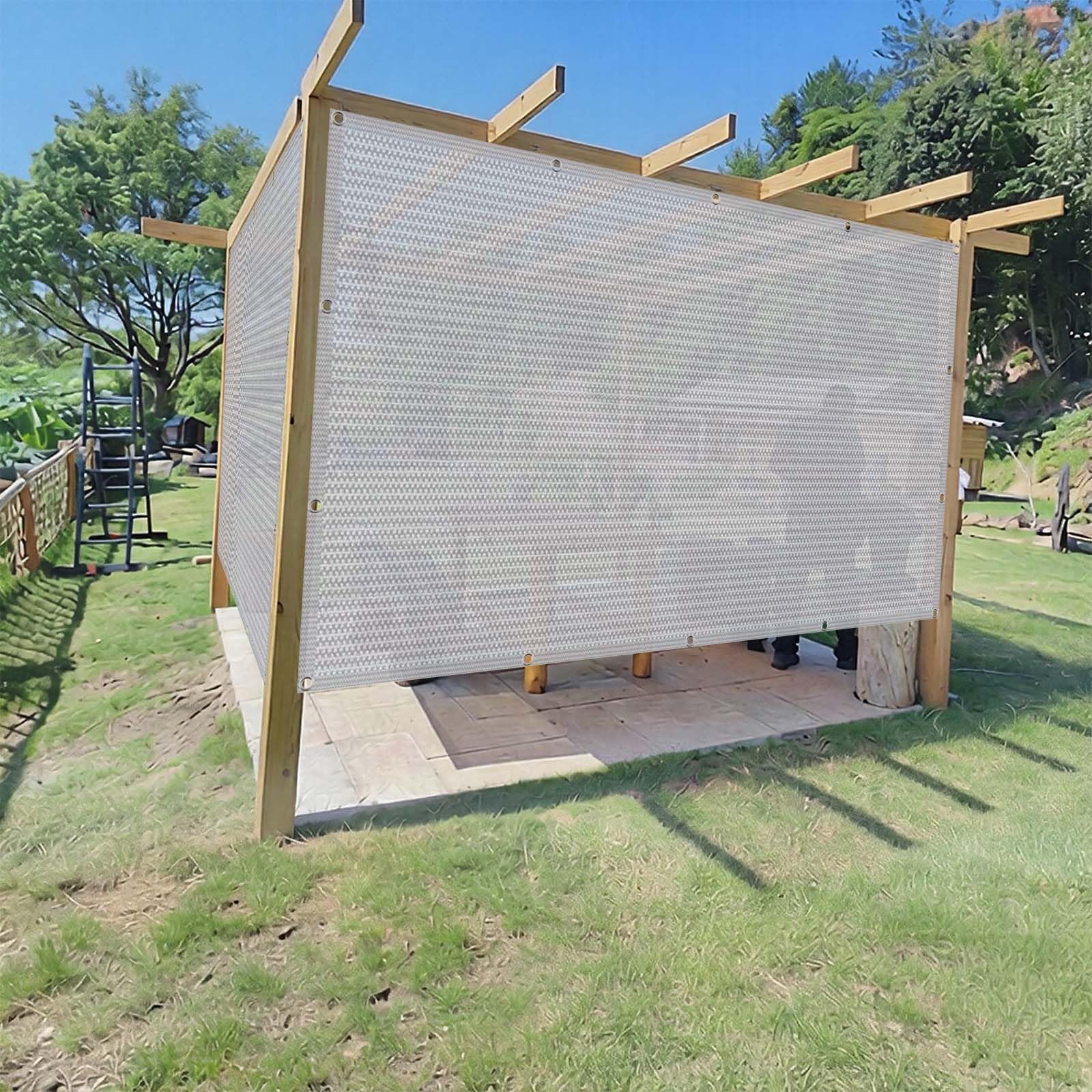 Tkanina Zaciemniająca 175 x 295 cm Oddychające HDPE – 95% Blokady Uv, 90% Zacienienia Siatka Cieniująca HDPE Do Szklarni Z Oczkami, Z Linką I Opaskami Kablowymi Do Ogrodu, Jasny szary