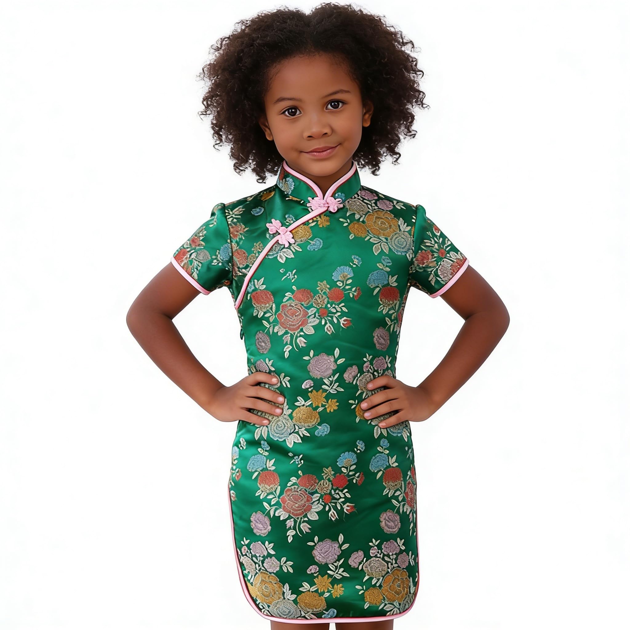 Baby Girl Lily Qipao Chinese Traditional Dress Cheongsam Infantis Chi-pao