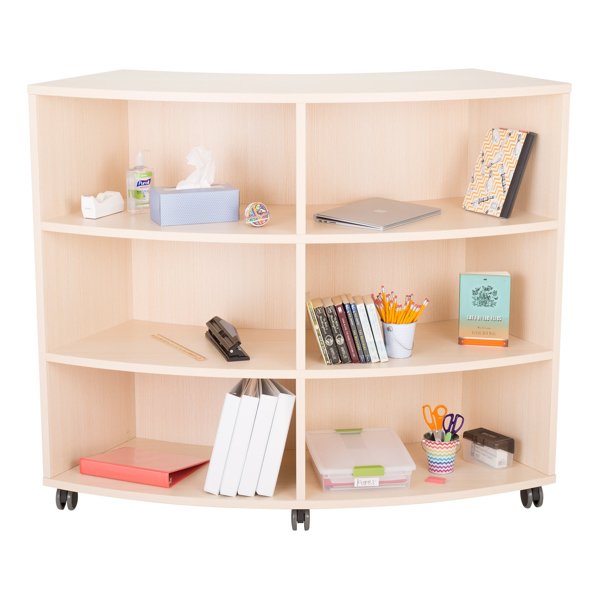 家具の事典 Amazon.co.jp: Learniture 曲面移動棚/本棚 6つの開口部