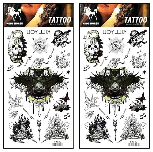 Miniatura 7 de Tatuajes 2 hojas de diamantes de quilate arte fantasía 3D tatuaje impermeable pegatinas removibles temporales cuerpo brazo falso arte adhesivo fiesta