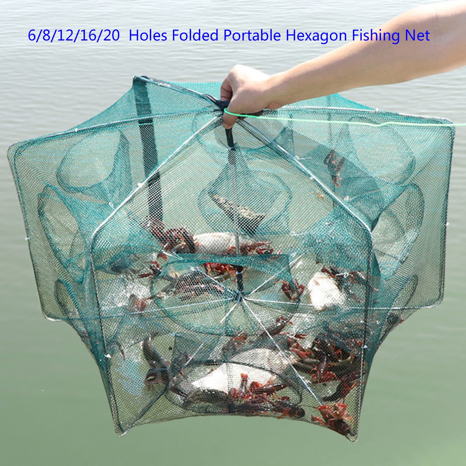 Ornamente, Wohnzimmerdekoration, Netz für Fischernetze/Angelzubehör/Käfige, Faltbare Krebsfänger, Wurfnetze/Fischnetze, Krabben-/Krebs-/Garnelen-/Stintfallen, N