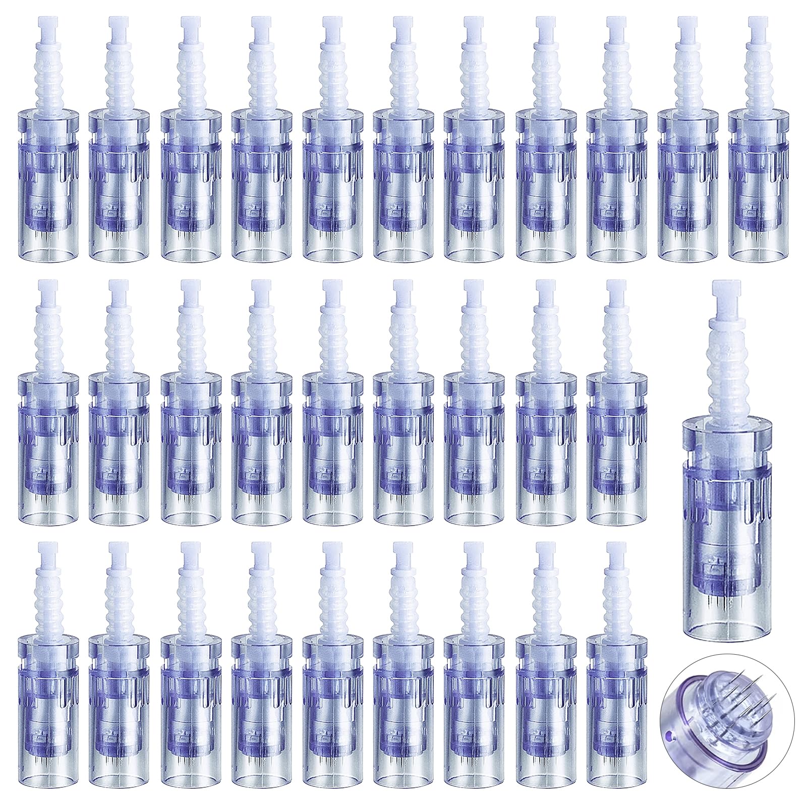 30 Piezas Agujas Dermapen Microneedling,36 Pin Micro Aguja Microagulhas Agulhas De Repuesto para Microneedling Derma Pen Regular Microneedle para Antienvejecimiento Rejuvenecimiento Arrugas(Bayoneta)