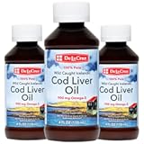 De La Cruz Cod Liver Oil Liquid - Pure Wild-Caught Icelandic Fish Oil 4 FL OZ &lpar;118 mL&rpar; 3-Pack