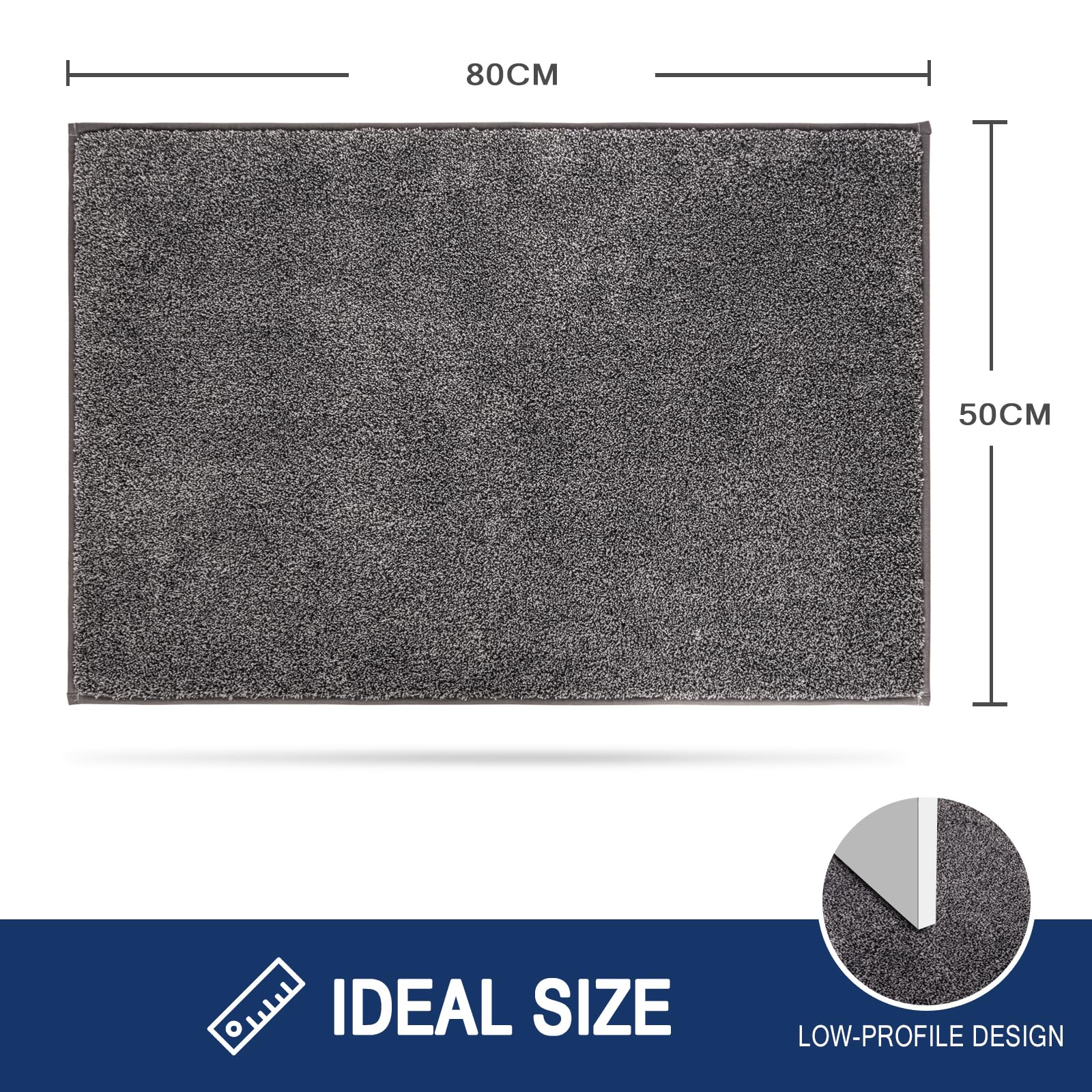 FCSDETAIL Zerbino Trappola Sporco, Tappetino Antiscivolo Lavabile in Lavatrice, Zerbino d'Ingresso con Microfibre Morbide Assorbenti per Cane, Ingresso, Porta e Corridoio