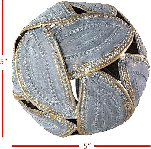 Miniatura 4 de Foreside Home and Garden Bola decorativa de metal Leaf Sphere - Foreside Home & Garden