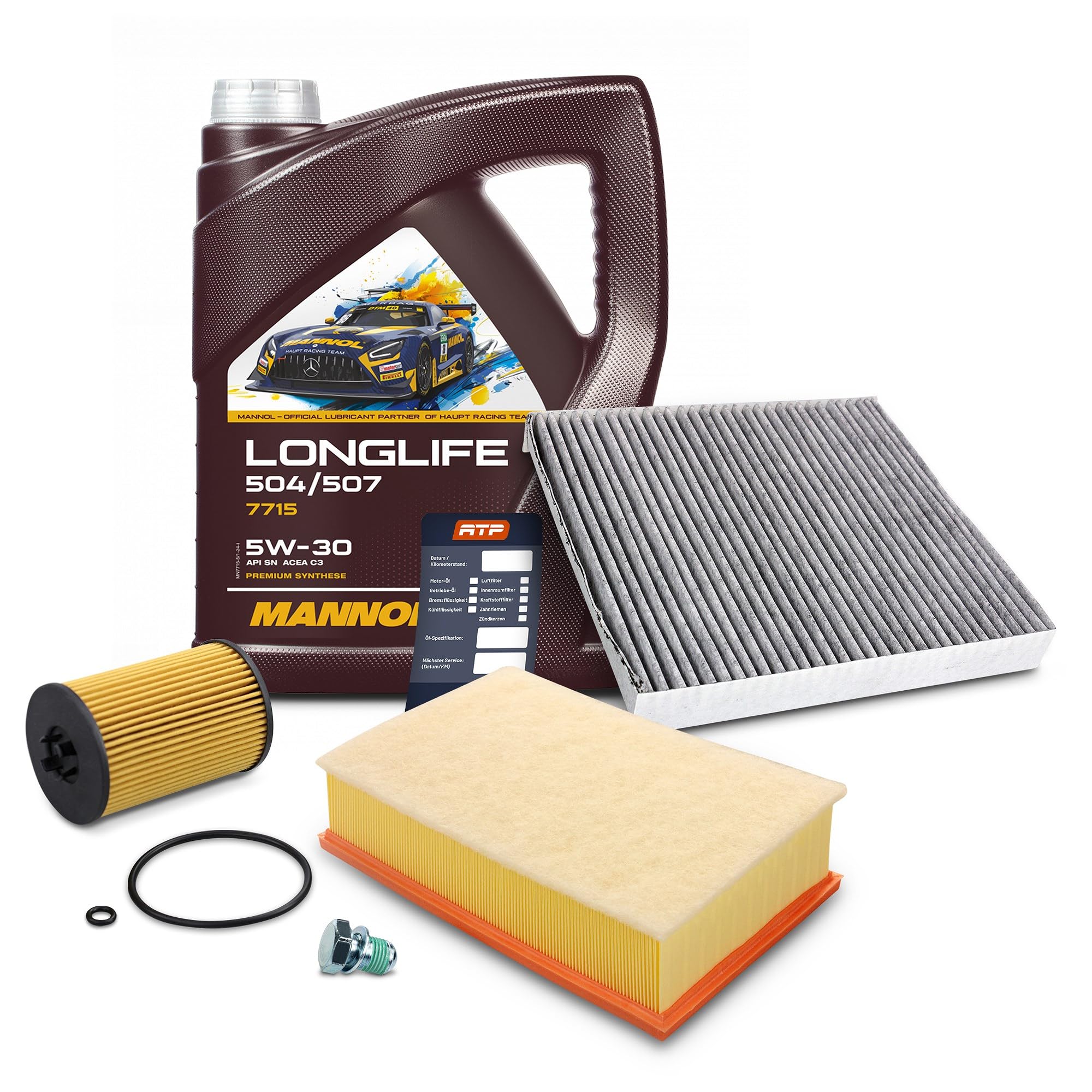 Inspektionspaket Set A + 5l 5W-30 Motoröl hinter dem