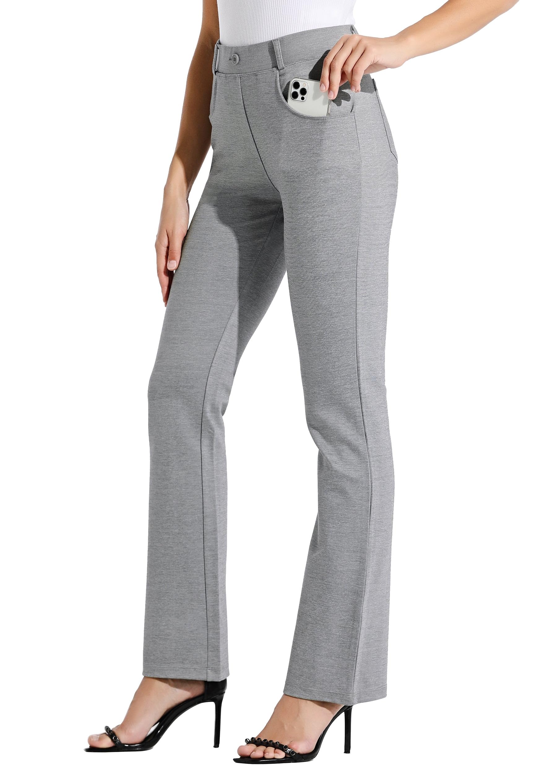 Sponsored Ad - Women's Yoga Dress Pants Bootcut Stretch Work Slacks Office Pants 4 Pockets 28"/29"/30"/31"/33"