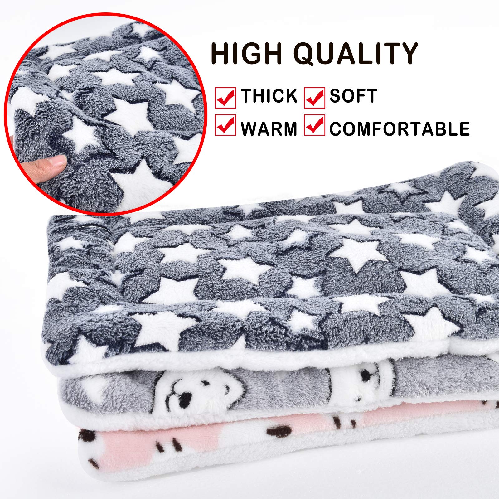 Gemütlich Flanell Fleece Haustiere Softe und Warme Haustiere Bed Für Hunde/Katzen XZ006 (Blue Background & White Stars, 49 * 32 cm)