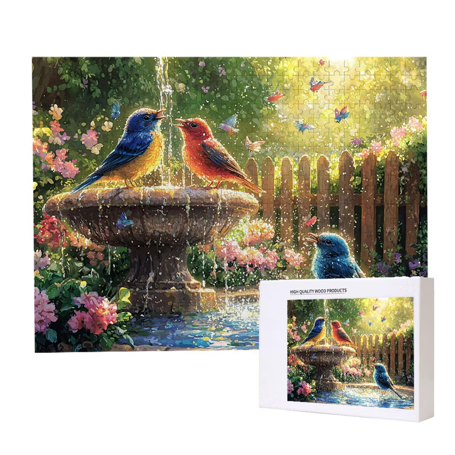 Puzzle 1000 Pieces Puzzle Adults 75x50cm Educational Game Gifts Puzzle for Adults and Children Start 14 Years, Creative Gift For Relaks - (Garden Bird) t-390