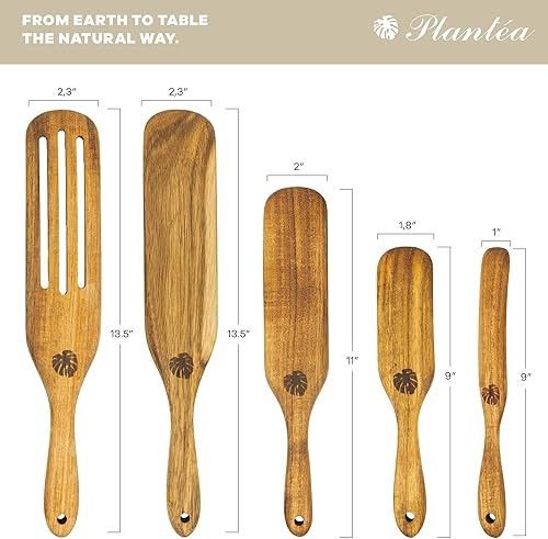 Miniatura 6 de Como se ve en la televisión, herramientas de cocina Spurtles de madera, cucharas de madera hechas a mano Plantéa para cocinar, resistente al calor,