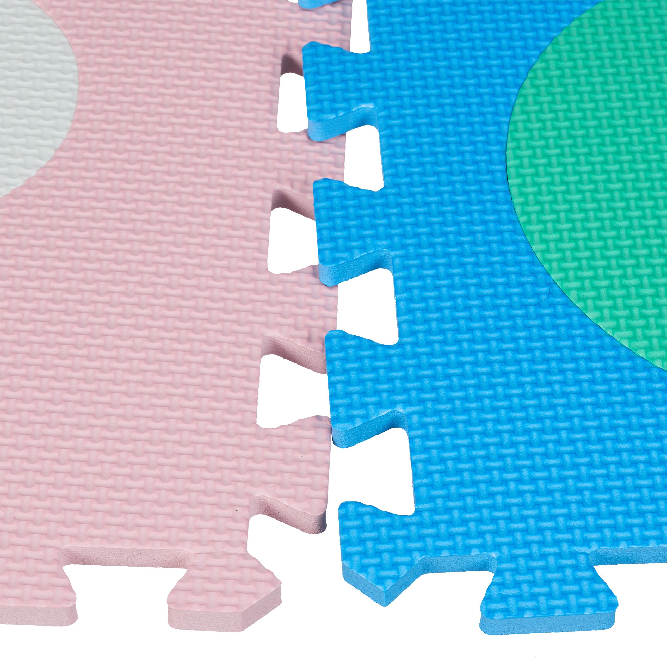 Relaxdays Tappeto Gioco Bambini Puzzle 36 Tappetini Lettere ABC Numeri 171x171 cm Senza BPA Colorato