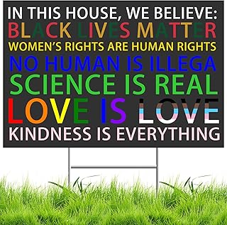 No Kings Protest Signs-Resist 45th President Anti Maga Yard Signs | In This House We Believe,Black Lives Matter | Resist-R...