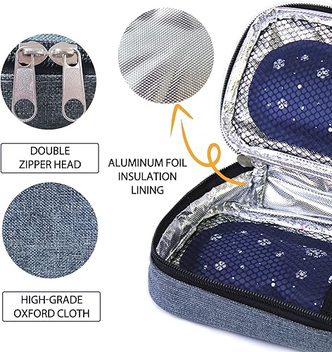 Miniatura 3 de Bogush Maletín de viaje con 2 paquetes de hielo para bolígrafo de insulina para diabéticos, bolsa térmica médica portátil para bolígrafos de