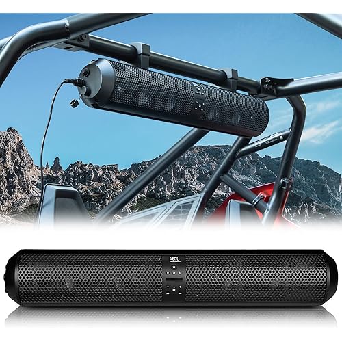 KEMIMOTO 28 Inch 6 Speaker UTV Sound Bar 4X Subwoofer BT5.0 Wireless Remote, Golf Cart ATV Speaker Compatible with Polaris RZR Can-Am Defender X3 CFMOTO ZFORCE for 1.56"- 2.25" Roll Cage