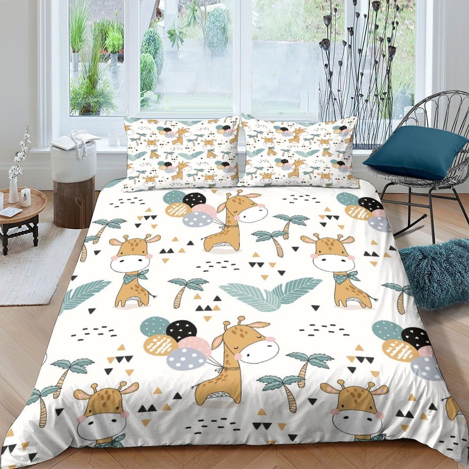 Ctjqhvkz Style-4 3D Printed Cartoon Deer Fitted Sheet Microfiber Soft Breathable Forest Animals Mattress Cover For Bedroom Dorm Decor Single（135X200cm）