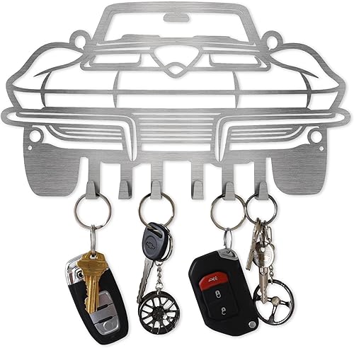 Miniatura 7 de MOOH Llavero de automóvil para pared, soporte de metal para llaves automotrices con 6 ganchos, regalo único para hombres, mujeres, amantes de los