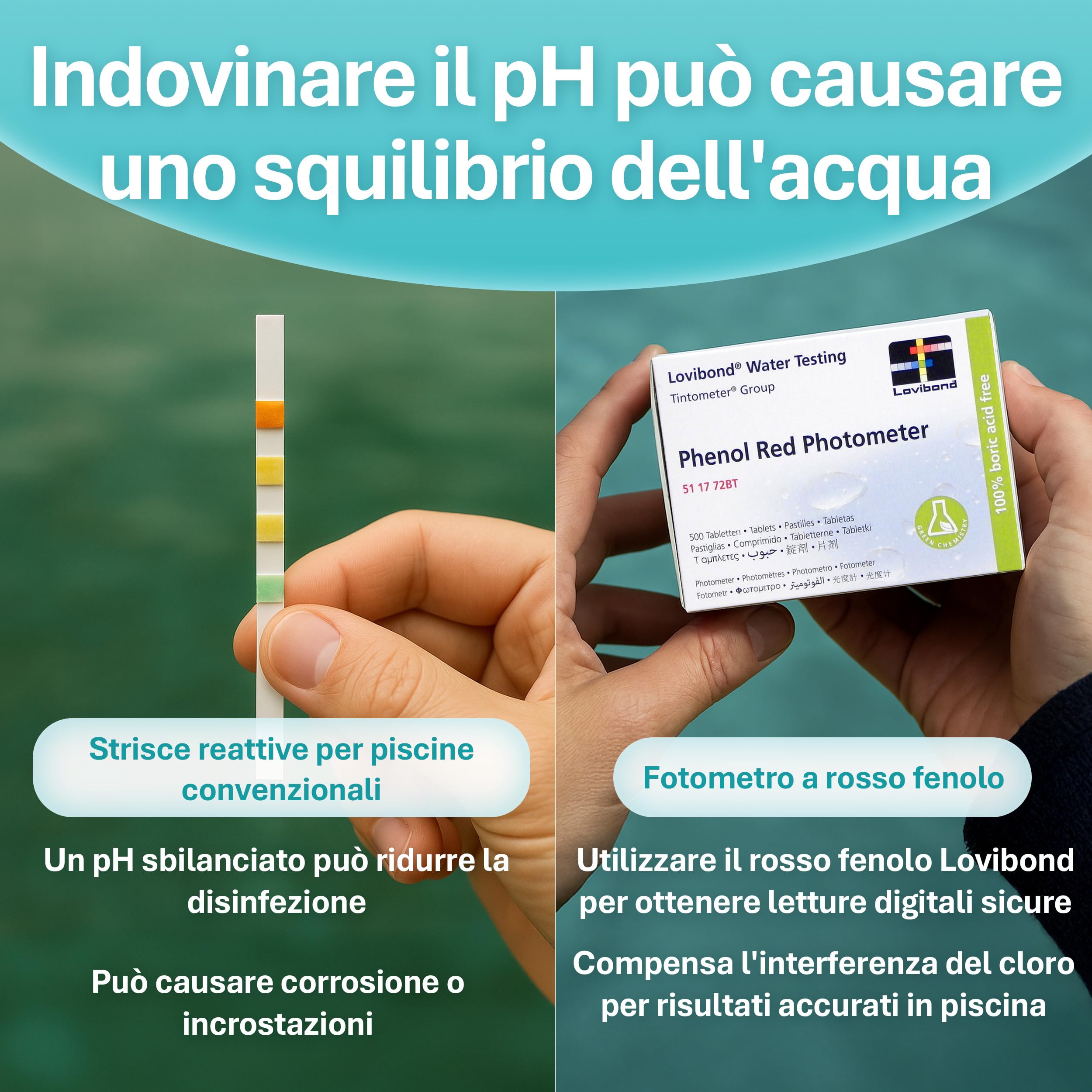Lovibond Phenol Red – 500 Pastiglie – Reagenti Professionali per Fotometro Digitale | Test Affidabile e Preciso per Controllo, Analisi Acqua e Misurazione pH Piscina