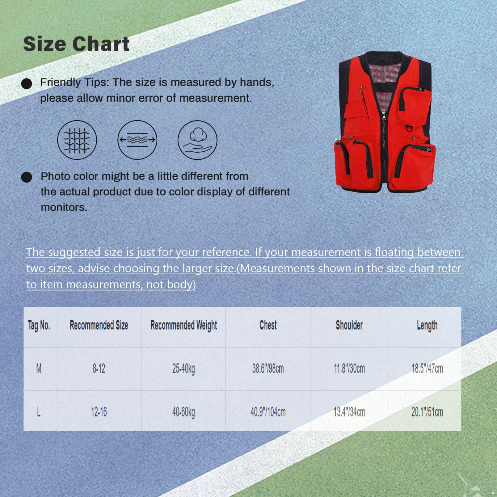 inhzoy Gilet da Pesca Escursionismo e Campeggio Bambino e Bambina con Multi Tasche Waistcoat