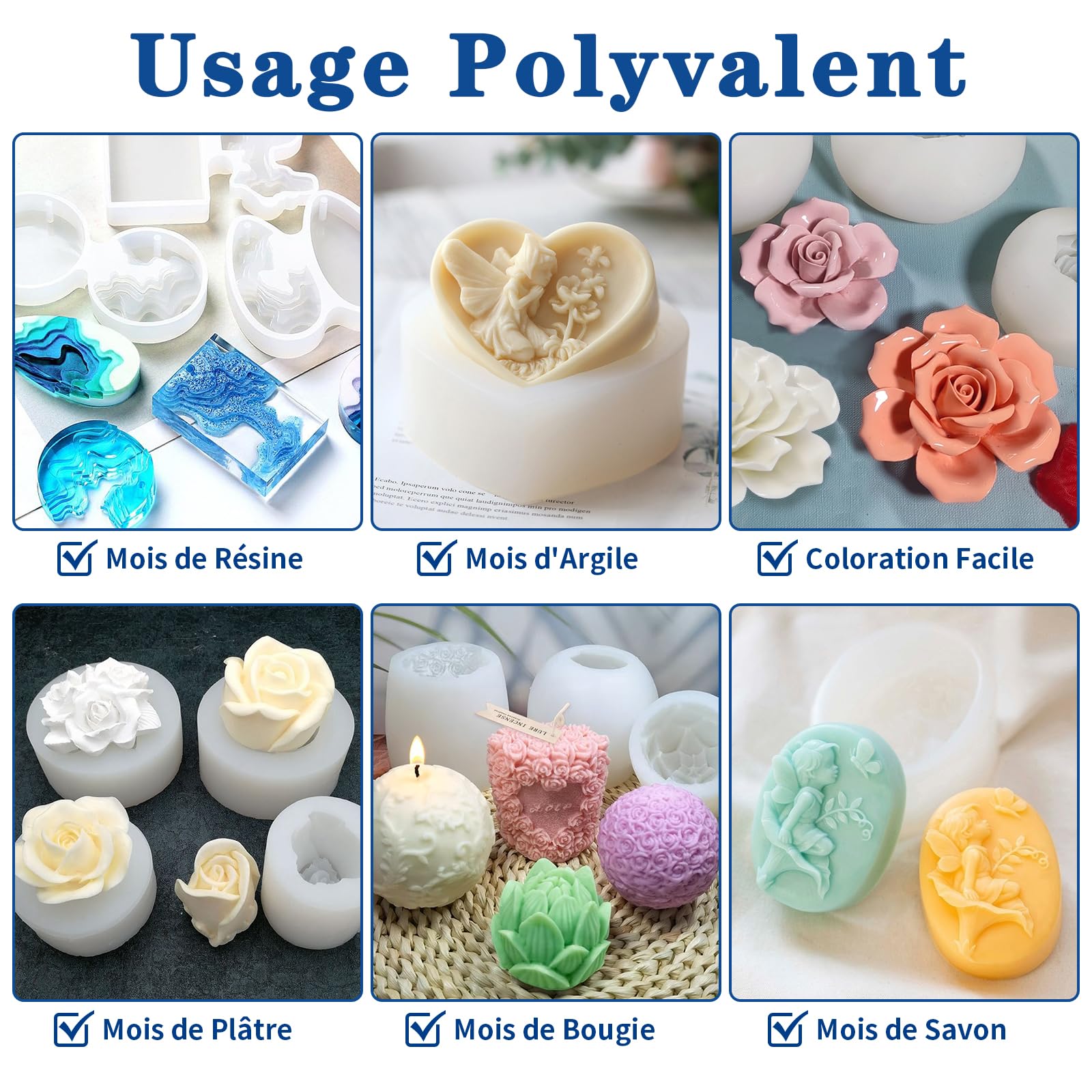Silicone pour Moulage 20A,4000ml Silicone Liquide Transparent, Mélanger 1:1 de Caoutchouc Silicone à Séchage Rapide pour les Moulage,Savons Artisanaux, Bougies, Moules en Résin