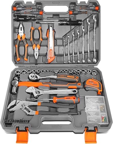 ‎DNA MOTORING TOOLS-00059 Juego de herramientas de reparación de automóviles y hogar de 160 piezas, kit de herramientas manuales para el hogar con