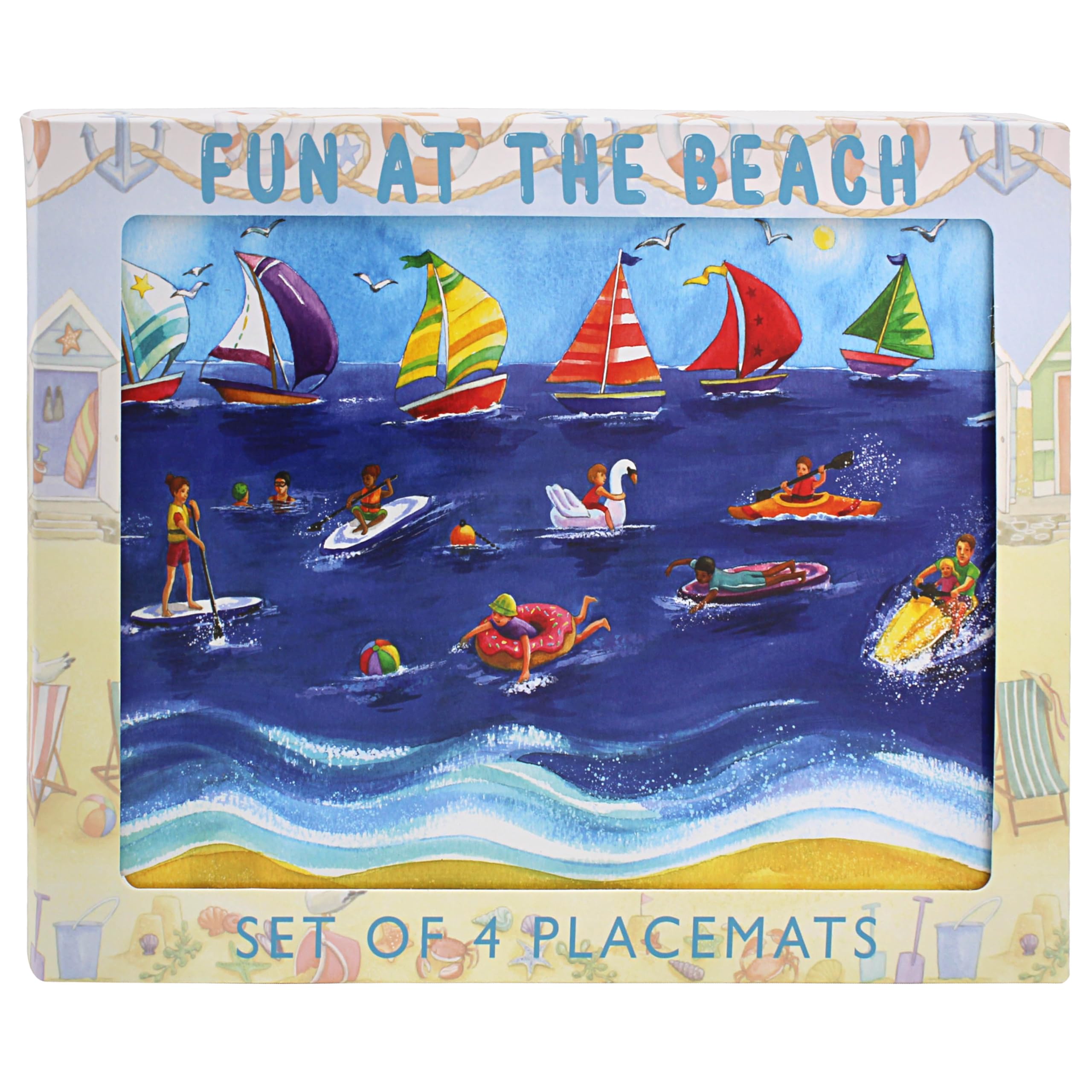 The Leonardo Collection Beach Placemats Finola Stack Table Mats For Home & Kitchen | Easy Clean & Washable Place Mats For Table | Stylish Decorations & Daily Use