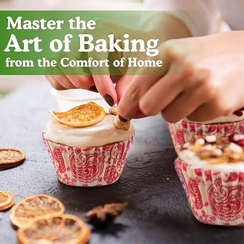 Vista 223 de Regency Wraps Vasos para hornear de grado profesional a prueba de grasa, paquete de 40 unidades, revestimientos estándar, lunares azul cobalto