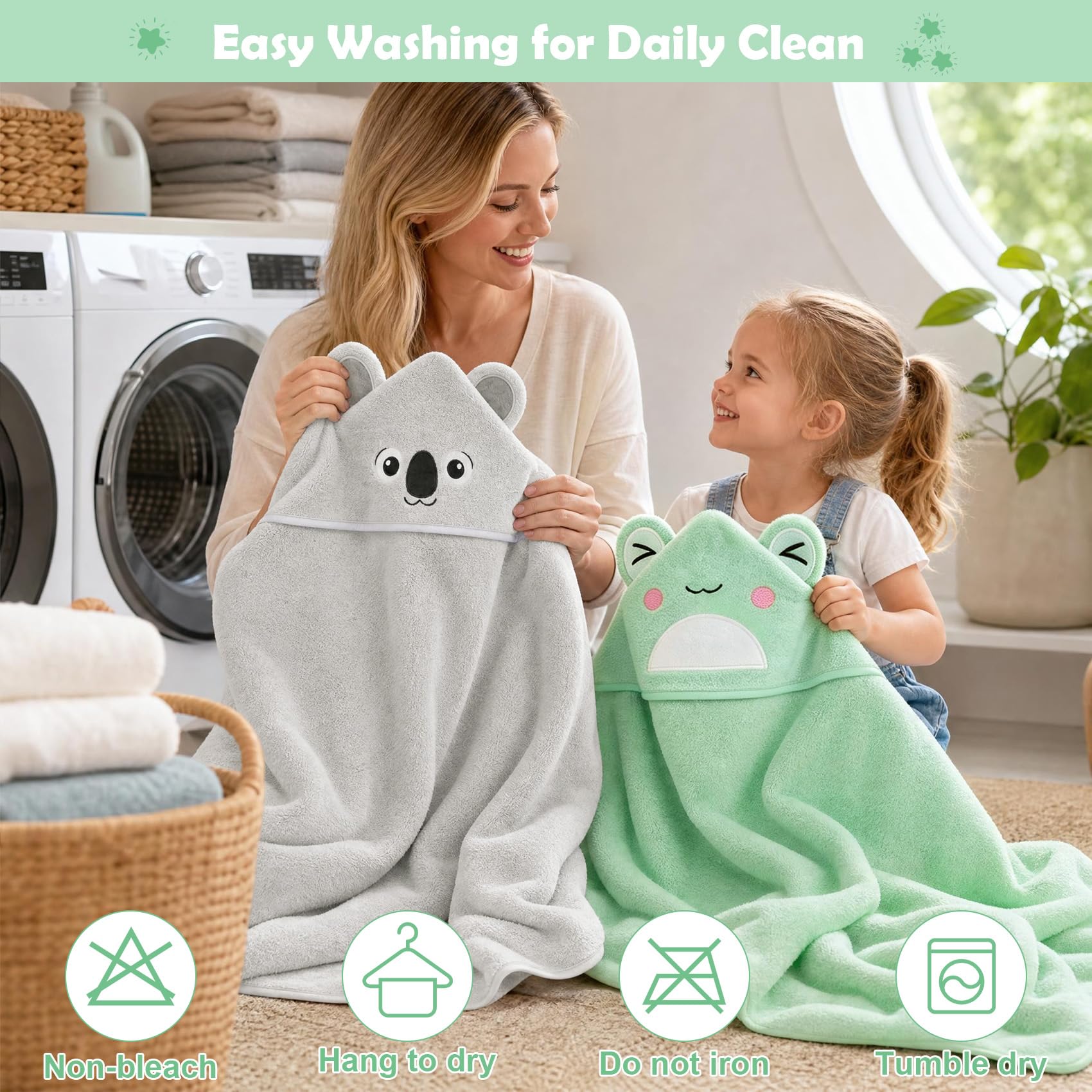 CandyHome 12 PCS Baby Bath Towels Set for Infants Toddlers Essentials view 5