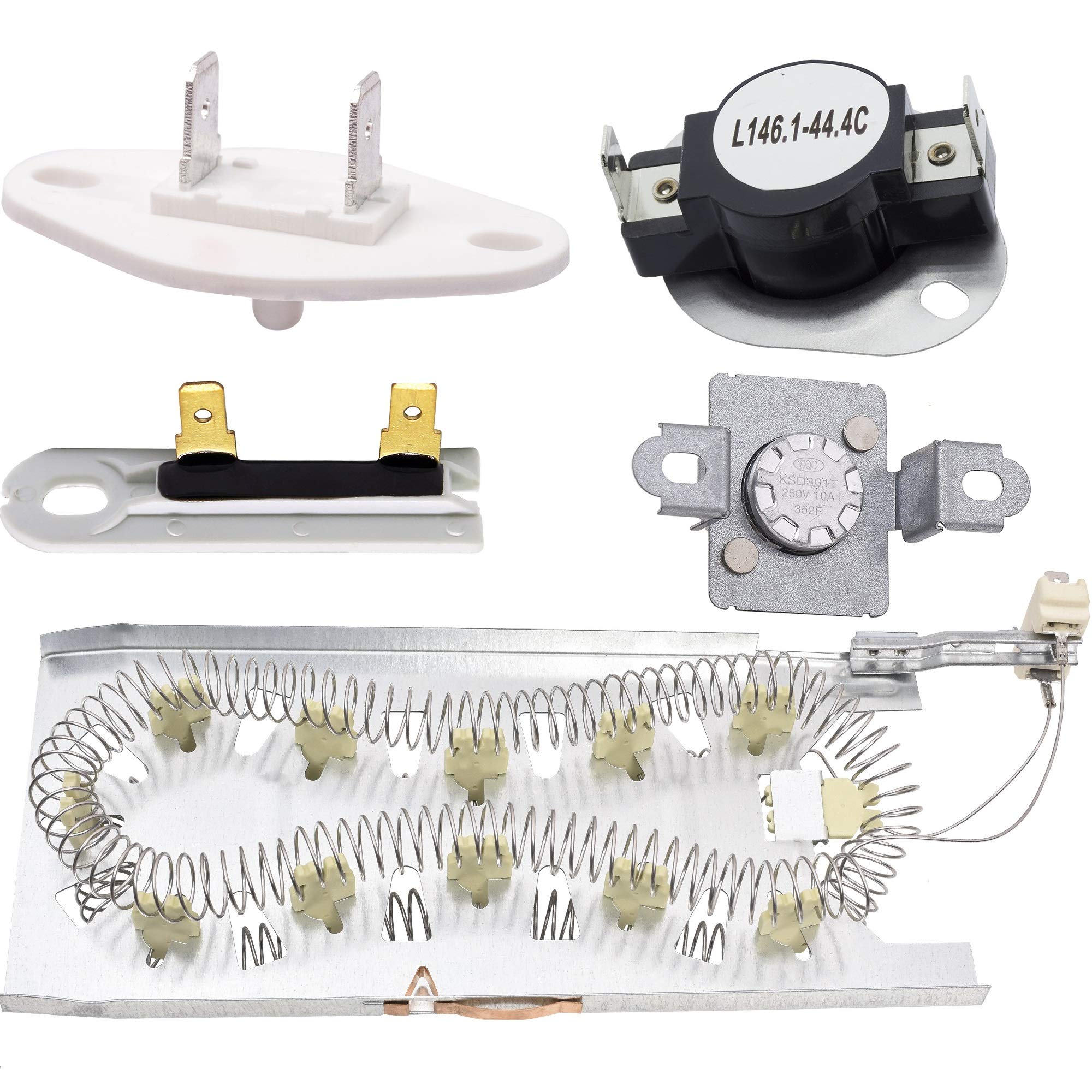 Home Heating Element Kit Thermostat Fuse Kenmore Whirlpool Dryer 90 Series Elite HE3 Parts