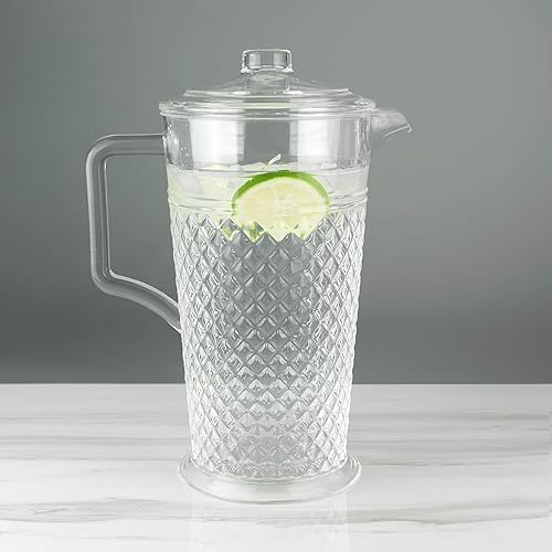 Miniatura 4 de PG Jarra de acrílico transparente/plástico, súper transparente, duradera, 80 onzas