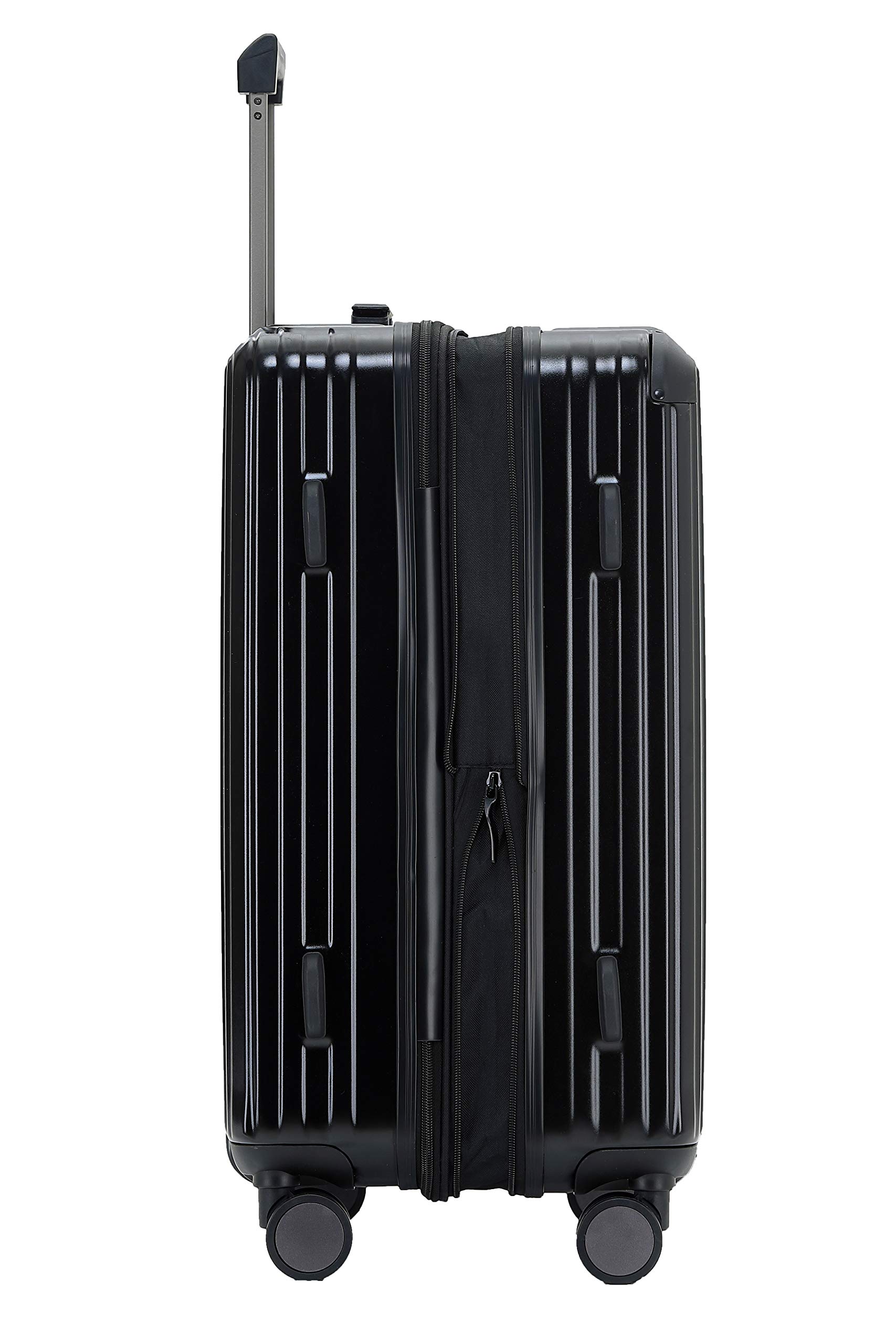 Münicase XL Hartschalenkoffer 76 cm Erweiterbar TSA-Schloss Leise Doppelrollen Reisekoffer Schwarz