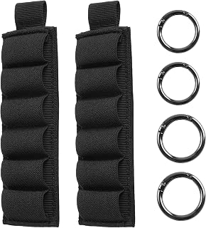 12 Gauge Shotgun Shell Holder,Tactical Velcro Shell Holder with Adhesive Backing Sticker, Mollle Shotgun Ammo Holder for Buttstock Side Saddle Carrier 12ga Rifles - Jimtyee