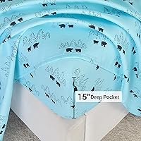 Vista 3 de Sábanas estampadas tamaño Queen, navideñas, sábana bajera ajustable de microfibra cepillada con bolsillo profundo de 15 pulgadas, juego de sábanas