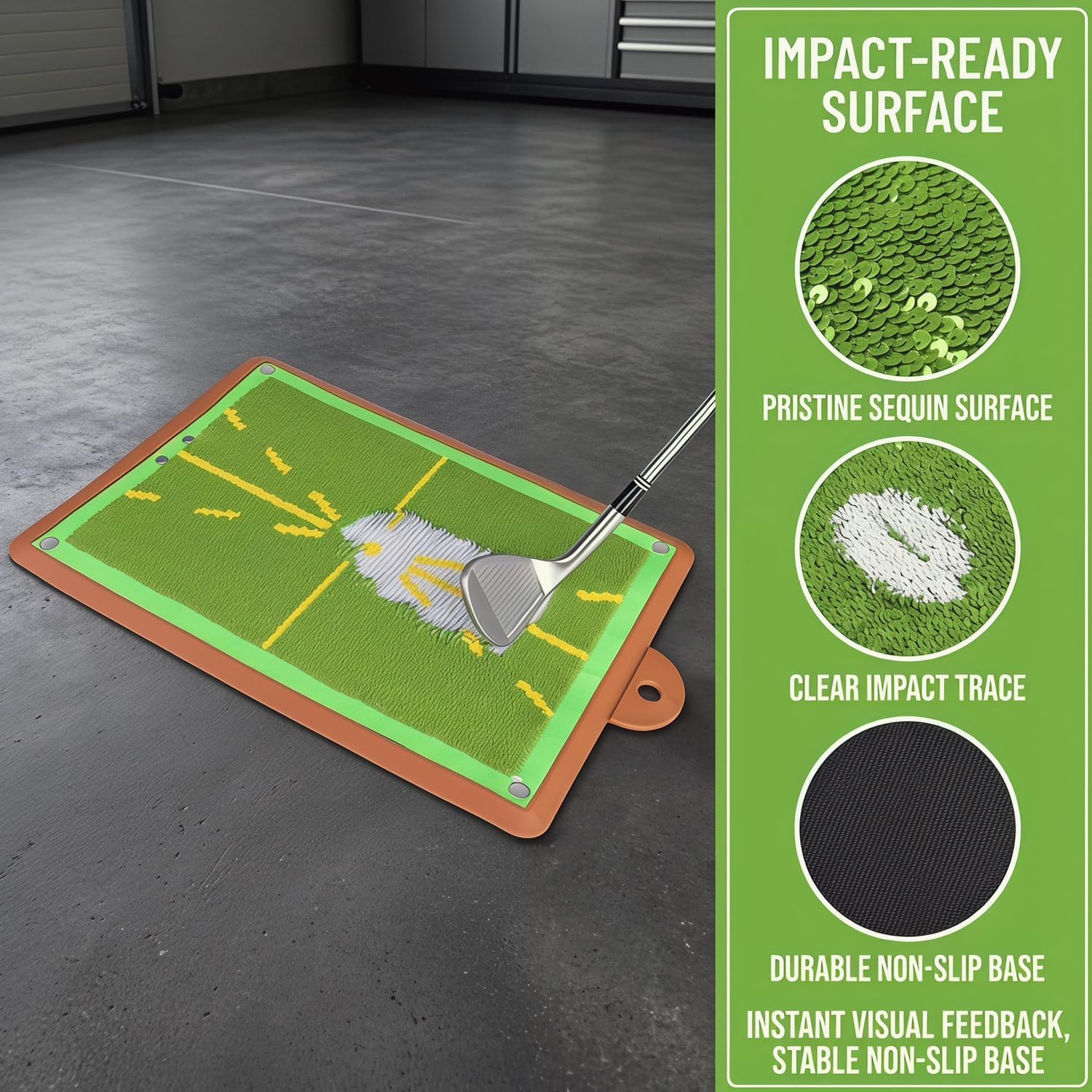 WIGERLON Golf Divot Board for Swing Path Trainer,Golf Divot Mat with Instant Impact Feedback for Strike & Low Point Control,Golf Training Aid Hitting Mat for Indoor Outdoor