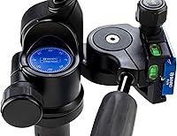 Vista 7 de Benro Panhead de 3 vías: cabezal de trípode profesional de aluminio con placa de liberación rápida Arca-Swiss, control independiente