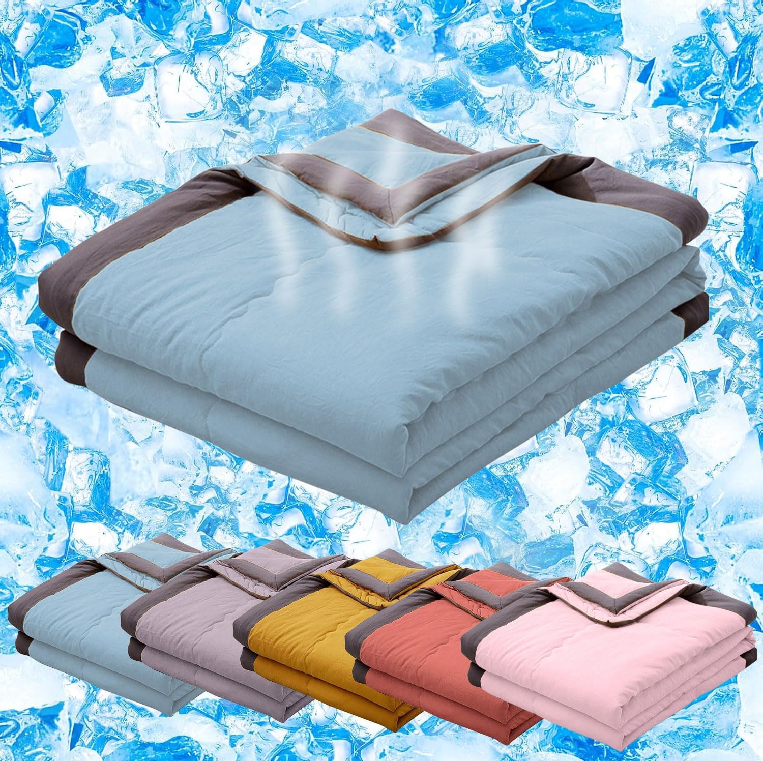 Cooling Blanket for Night Sweats, Summer Blanket for Hot Sleepers, Ice Cooling Blankets Double Sided Cold Effect Cool Blankets for Sleeping, Soft Lightweight Summer Cold Throw