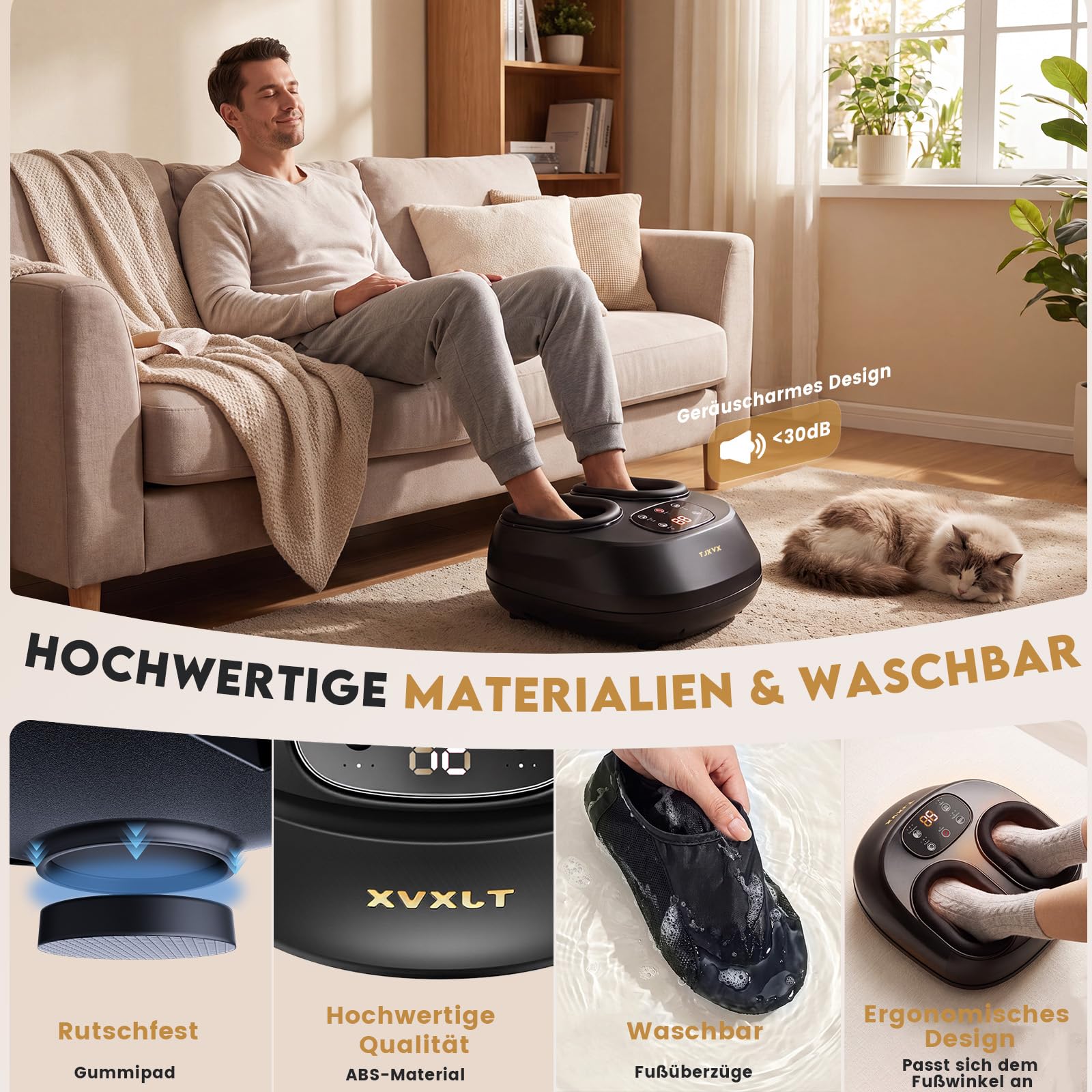 Elektrisches Fußmassagegerät,Shiatsu mit Fernbedienung, Luftkompression