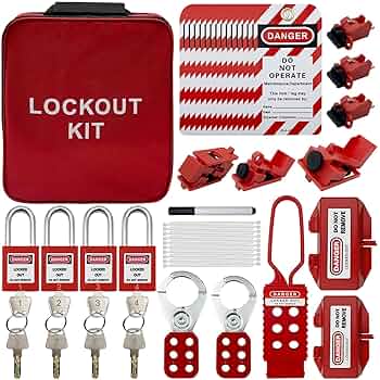 Holulo Lockout Tagout Kit For Coon Breakers, Including 10 Lockout Tag, 4 Safety Padlock,4