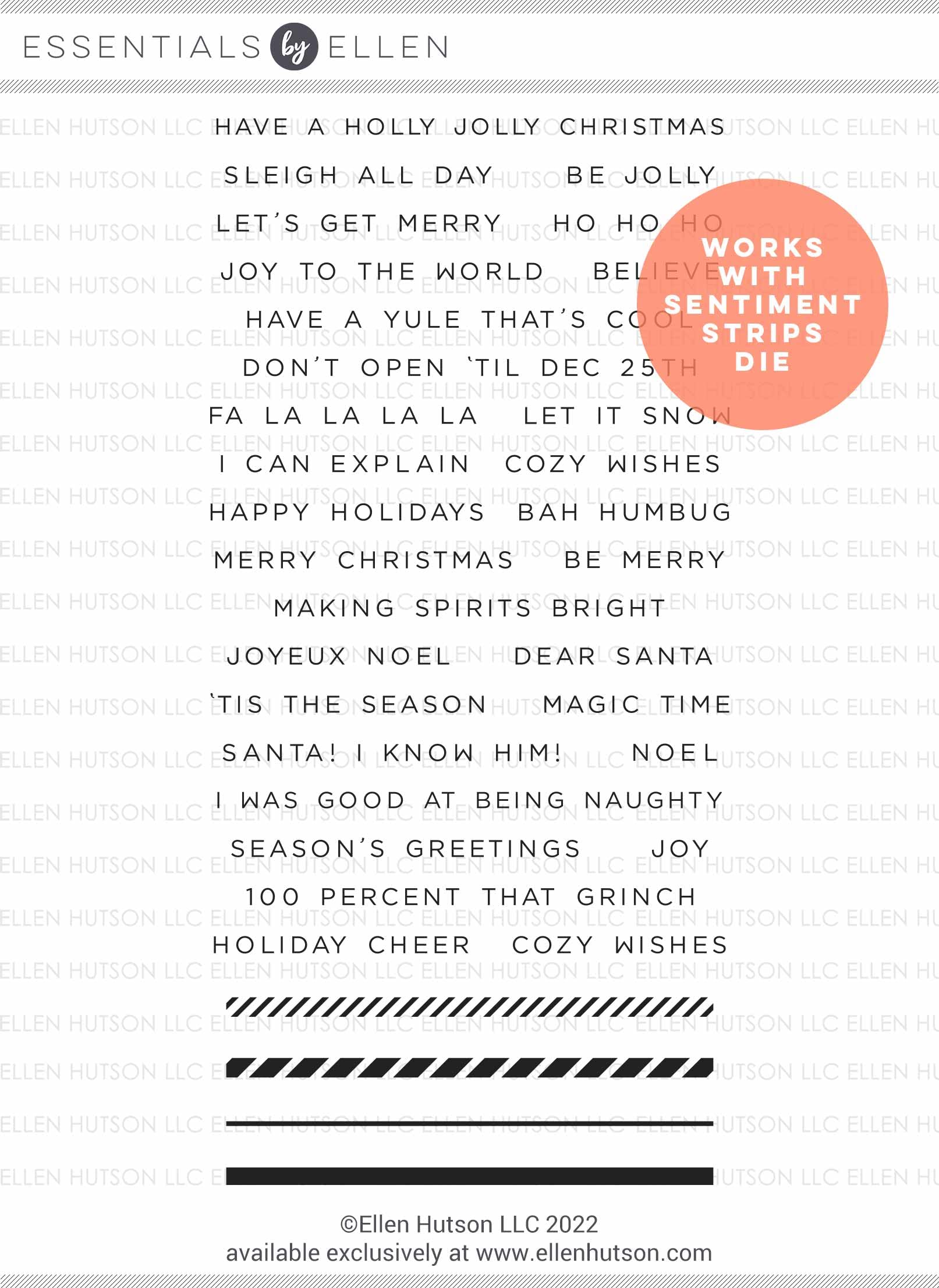 Ellen Hutson Holiday Vibes, Essentials by Clear Stamps Set, Photopolymer, Christmas, Holly Jolly, Santa, Seasonal, Celebration, Yuletide. Ideal for Card Making and Scrapbooking (Holiday Vibes)