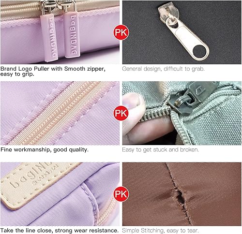 Miniatura 5 de Estuche organizador pequeño con cremallera, estuche estético para lápices de luz, bolsa de lápices morada para hombres y mujeres