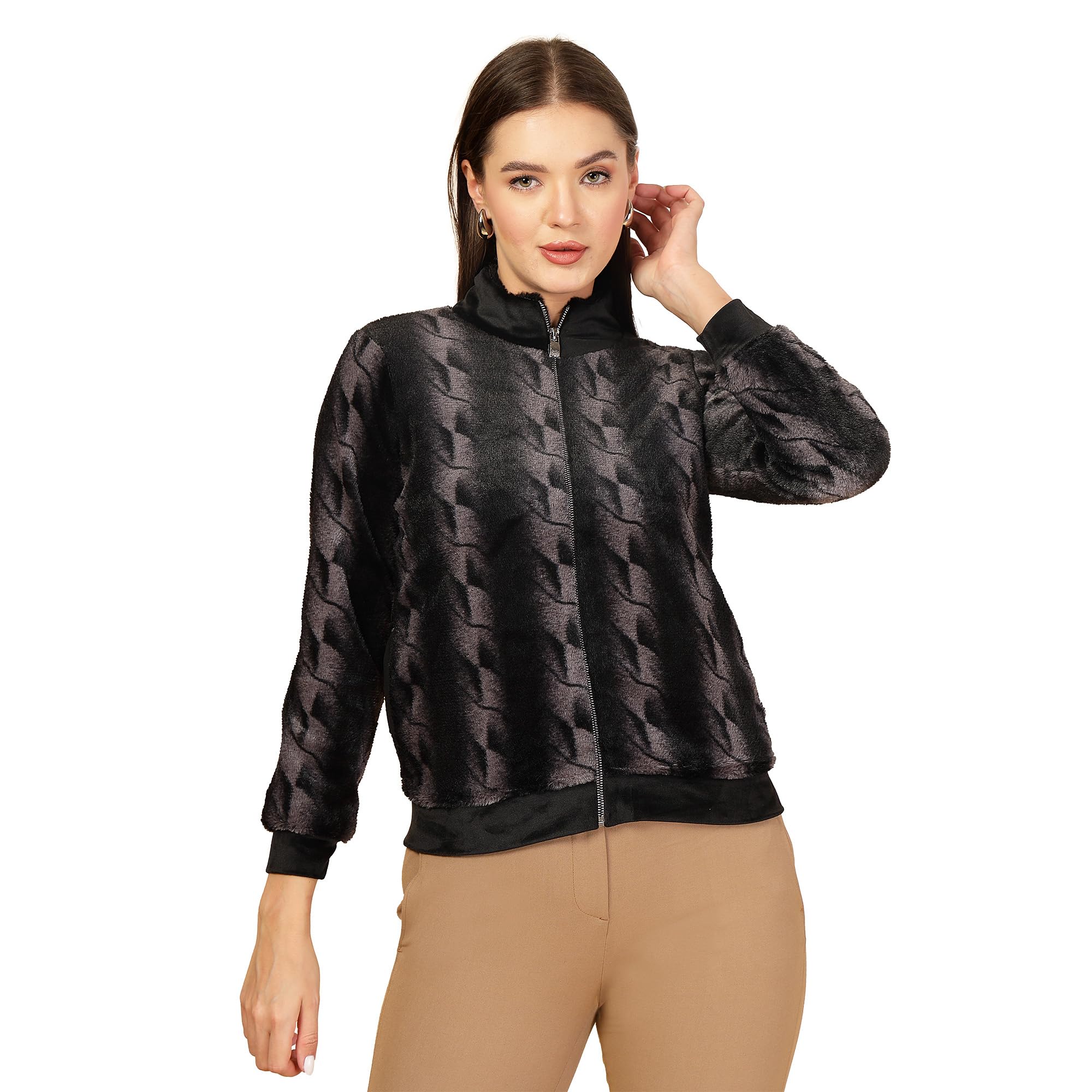 Women Mock Collar Sweatshirt-picture-55