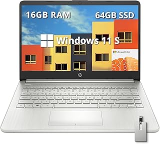 HP Laptop Bright View HD Premium Stream de 14 polegadas, Intel Celeron N 4120, 16 GB de RAM, 64 GB e MMC, Intel UHD Graphics