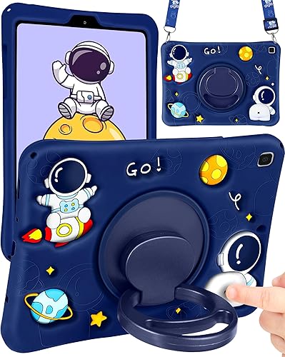 Wazzasoft Funda para Samsung Galaxy Tab A7 Lite de 8.7 pulgadas para niños, linda funda de astronauta Kawaii 3D de dibujos animados Spacemen Girls