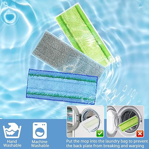 Miniatura 6 de LINNIW Paquete de 6 almohadillas húmedas M6 mejoradas de microfibra limpiadora profunda, lavables y reutilizables, compatibles con Braava Jet M6