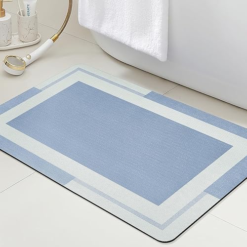 Miniatura 64 de ACCUMTEK Alfombrilla de Baño Ultrafina, Alfombrillas Antideslizantes de Espesor Reforzado para Debajo de la Puerta, Alfombras de Baño 2-gris