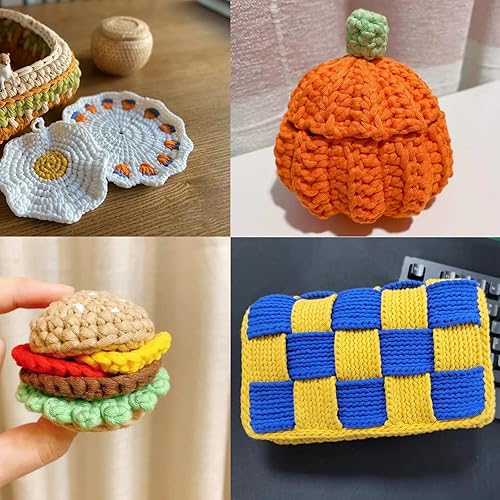 Miniatura 7 de Hilo para tejer y tejer hilo de punto de algodón para principiantes con puntadas fáciles de ver, mezcla de algodón y nailon, hilo fácil para