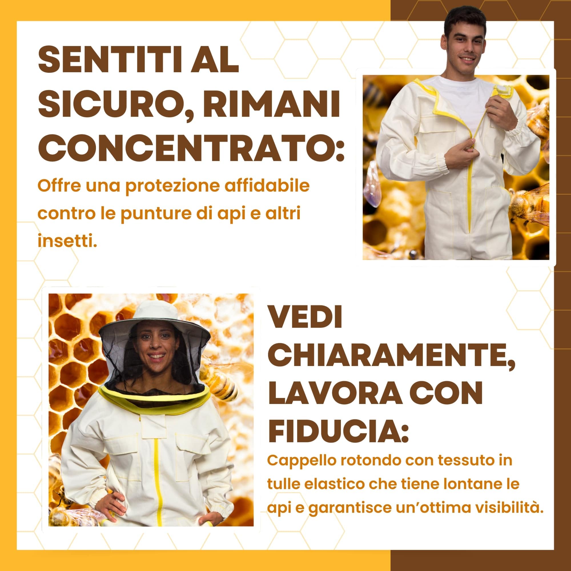 BEEART Tuta da Apicoltore Professionale con Cappello Rotondo Tuta Protettiva Unisex con Polsini Elastici Tessuto Traspirante Chiusura a Cerniera Protezione Completa dalle Punture di Api.Blanc M-3XL