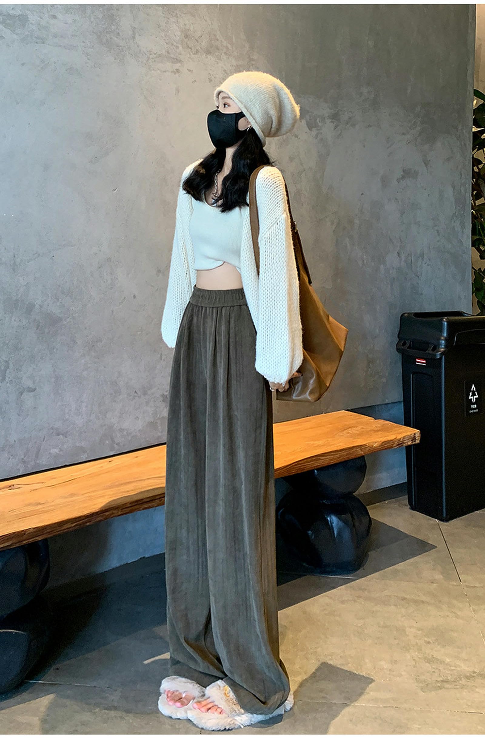 Pantaloni Tuta Donna Pantaloni Autunnali E Invernali in Velluto da Donna in Cotone retrò Pantaloni Sciolti-Nero-m