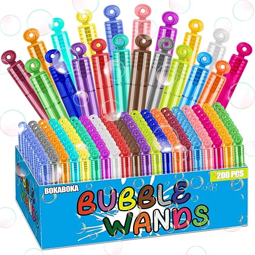 20 colores - 200 piezas de mini burbujas para niños, varitas de burbujas pequeñas para niños pequeños, niñas y niños, burbujas a granel para verano,